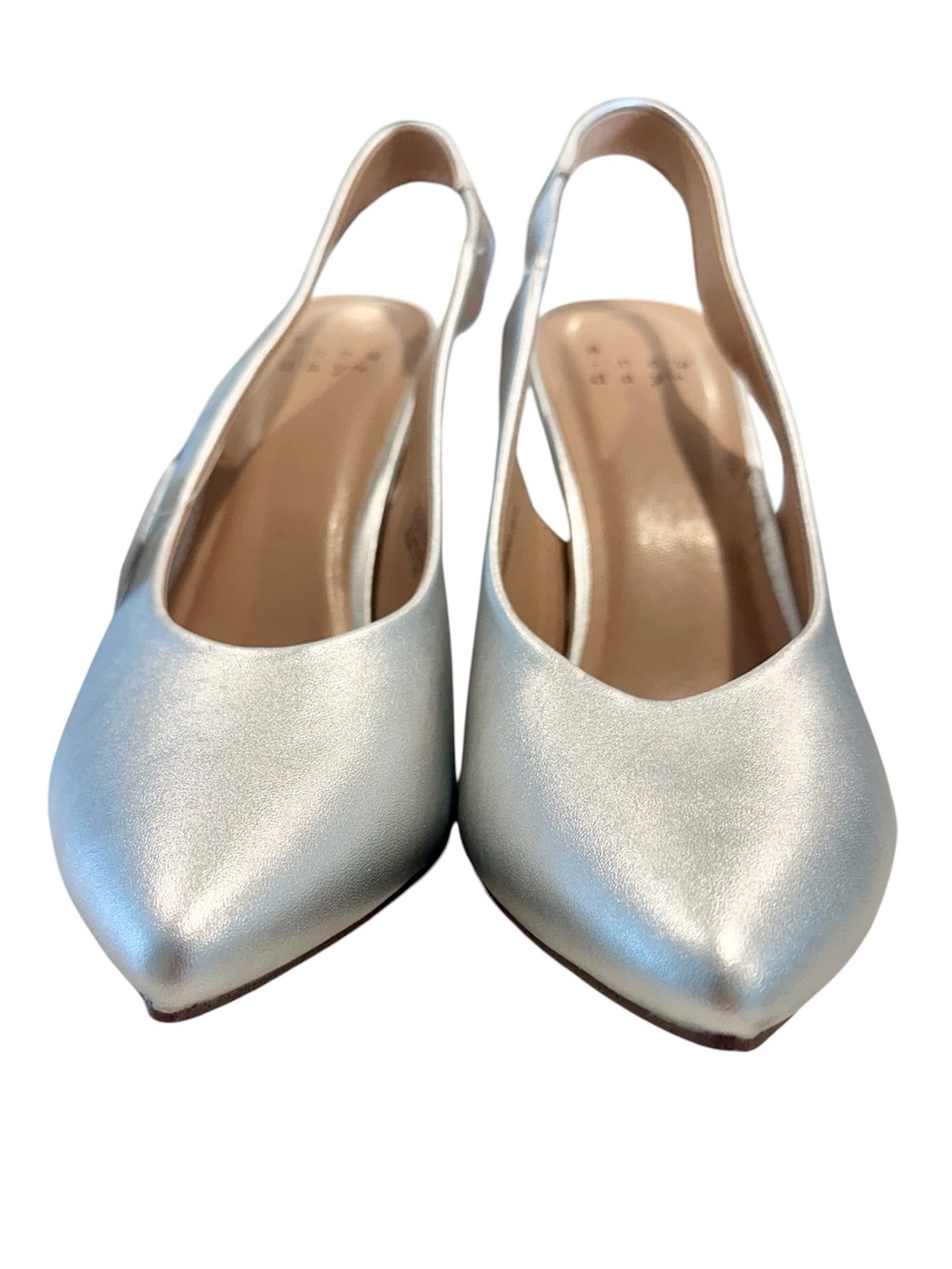 NEW a new day Silver Pointed-Toe Slingback High Heel Pumps - Size: 8 - Picture 8 of 9